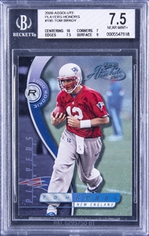 2000 Absolute Players Honors #195 Tom Brady Rookie Card (#09/10) - BGS NM+ 7.5